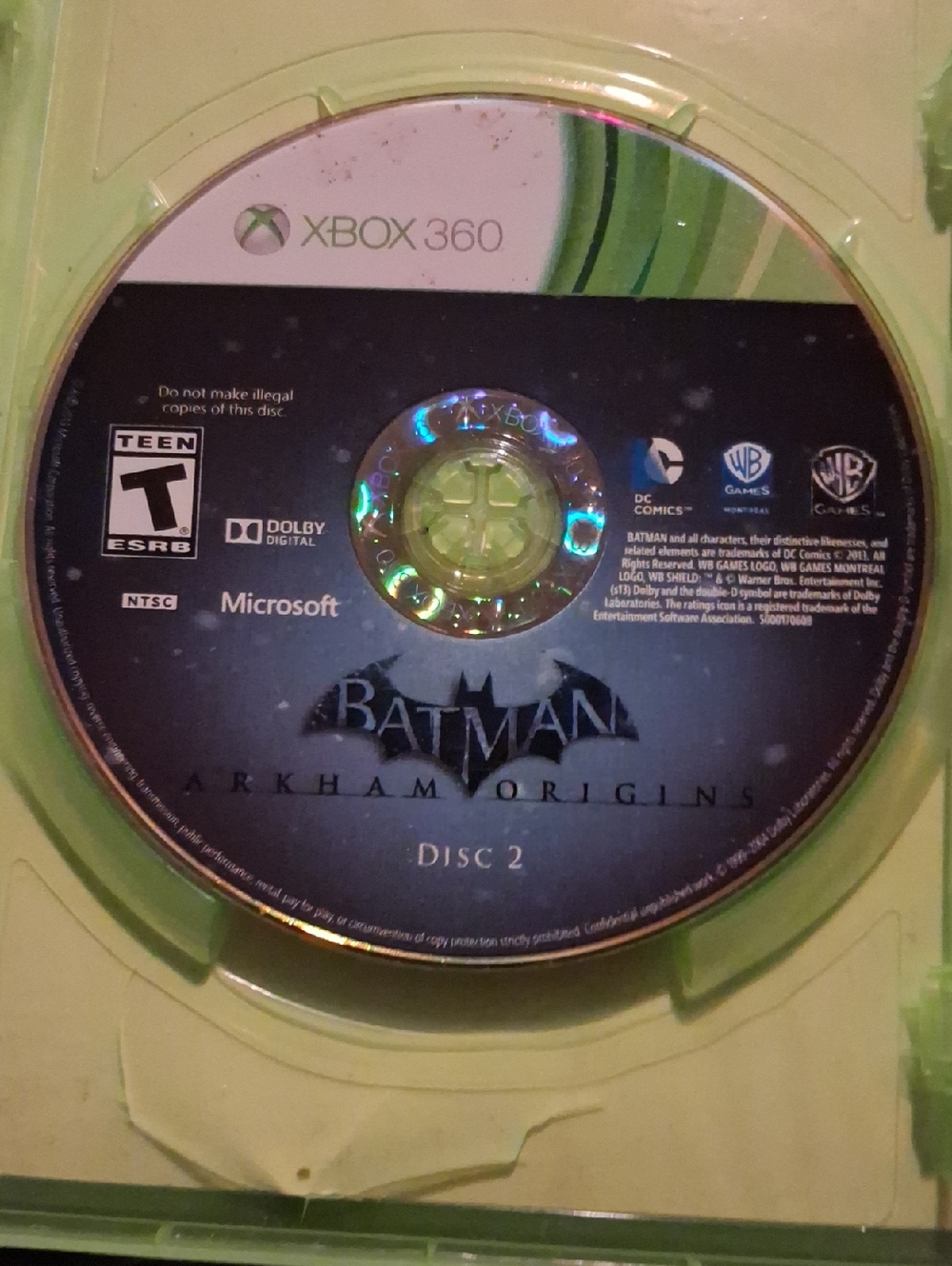 Microsoft Xbox 360 Batman: Arkham Origins Disc 2 - Black/Green Accents